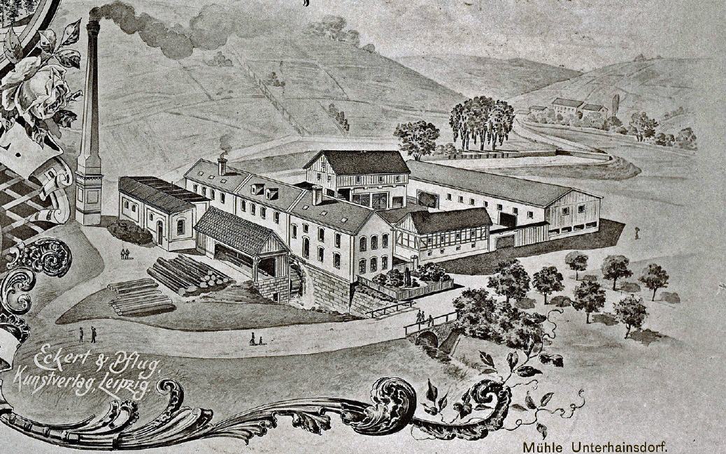 Die Schmeißermühle am Ortseingang 1871