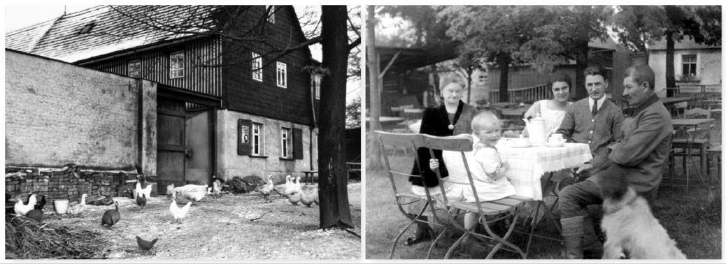 Gastst&auml;tte "Zur gr&uuml;nen Linde" auf alten Aufnahmen